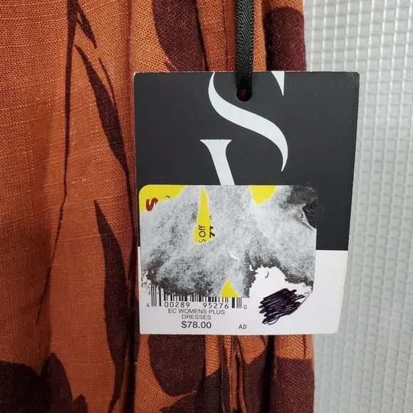 Simply Vera Wang NWT Sz 2X Dress Rayon Linen Tiered Ruffle Skirt Lined Maxi Full - Picture 12 of 16